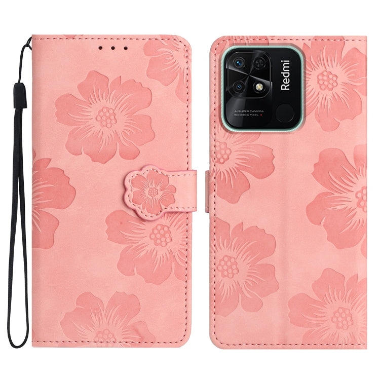 花朵壓花圖案手機皮套, For Xiaomi Mi 11 Pro, For Xiaomi Mi 11 Ultra, For Xiaomi Redmi 9, For Xiaomi Redmi 9A, For Xiaomi Redmi 9C, For Xiaomi Redmi 10, For Xiaomi Redmi 10 2022, For Xiaomi Redmi 10C, For Xiaomi Redmi A1
