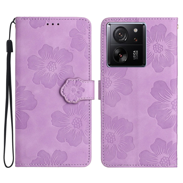 花朵壓花圖案手機皮套, For Xiaomi 11T / 11T Pro, For Xiaomi Redmi 13C 4G, For Xiaomi 12 Lite, For Xiaomi 13T, For Xiaomi 12 Pro, For Xiaomi 12T  / 12T Pro, For Xiaomi 13, For Xiaomi 13 Pro, For Xiaomi Mi 11 Lite