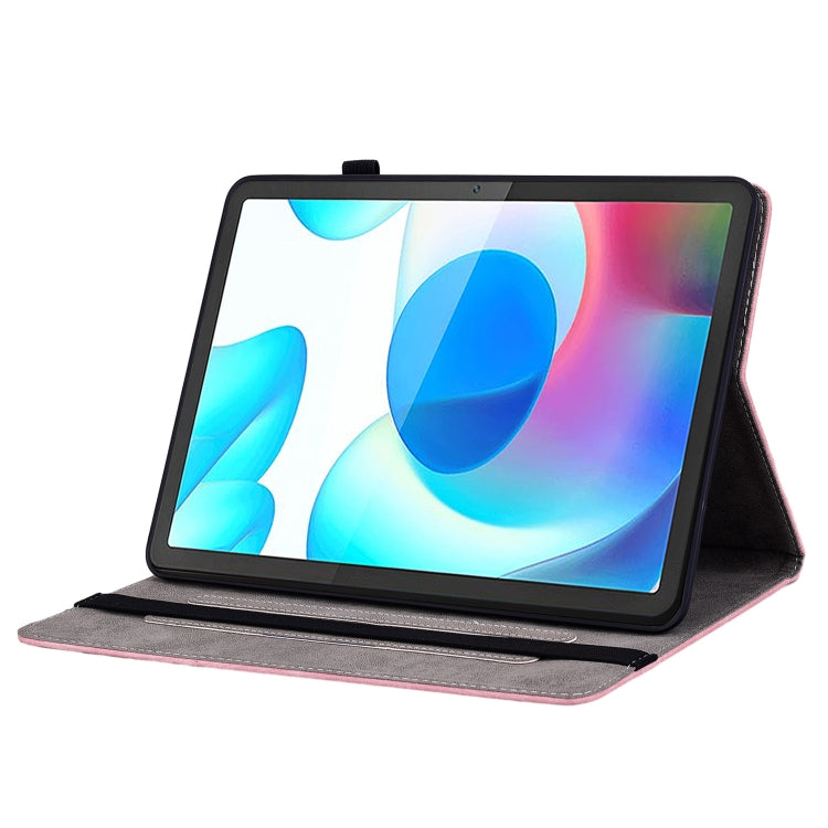 壓印蝴蝶玫瑰花平板皮套, For Realme Pad 10.4 / Pad 5G 10.4, For Realme Pad Mini, For Realme Pad X, For OPPO Pad Air