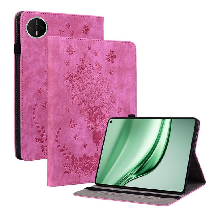 壓印蝴蝶玫瑰花平板皮套, For Huawei MatePad Mini 2025, For Huawei MatePad Pro 11 2022, For Huawei MatePad SE 10.4, For Huawei MatePad Pro 10.8 2021 / 2018, For Huawei MatePad T 10s/Enjoy Tablet 2, For Huawei MediaPad M5 Lite / C5 10.1