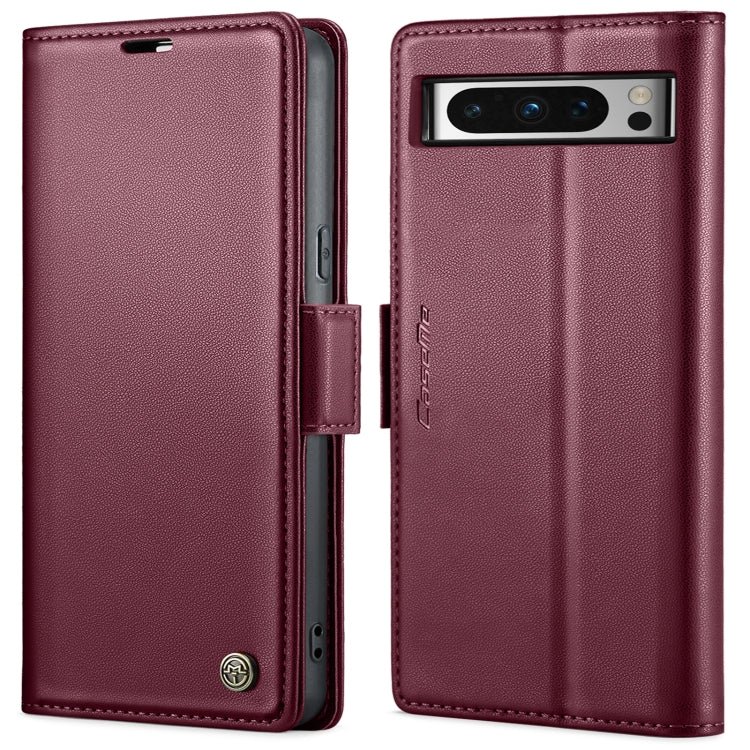 CaseMe 023系列蝴蝶扣荔枝紋防盜刷手機皮套, For Google Pixel 10 Pro XL / 9 Pro XL, For Google Pixel 10 / 10 Pro / 9, For Google Pixel 8a, For Google Pixel 8 Pro, For Google Pixel 8, For Google Pixel 7a
