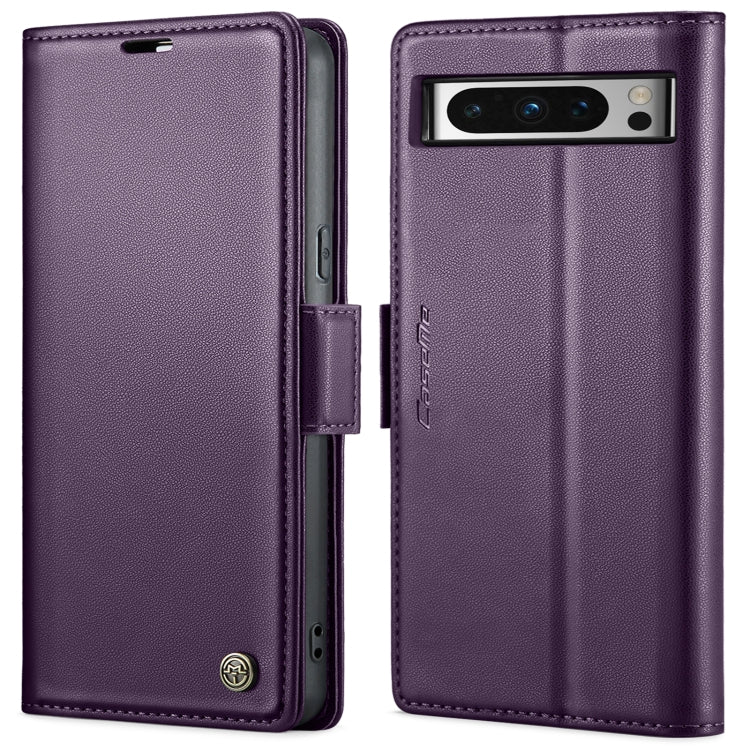 CaseMe 023系列蝴蝶扣荔枝紋防盜刷手機皮套, For Google Pixel 10 Pro XL / 9 Pro XL, For Google Pixel 10 / 10 Pro / 9, For Google Pixel 8a, For Google Pixel 8 Pro, For Google Pixel 8, For Google Pixel 7a