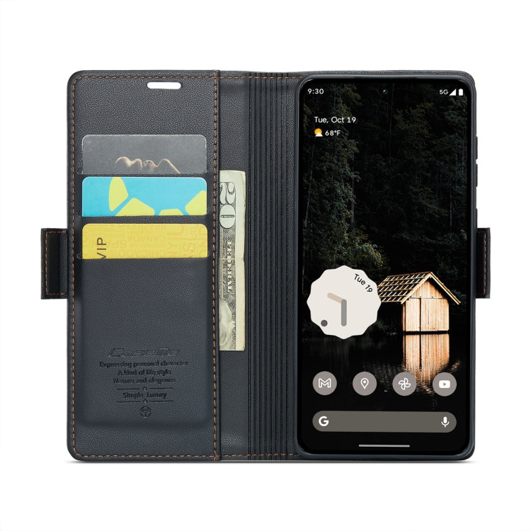CaseMe 023系列蝴蝶扣荔枝紋防盜刷手機皮套, For Google Pixel 10 Pro XL / 9 Pro XL, For Google Pixel 10 / 10 Pro / 9, For Google Pixel 8a, For Google Pixel 8 Pro, For Google Pixel 8, For Google Pixel 7a
