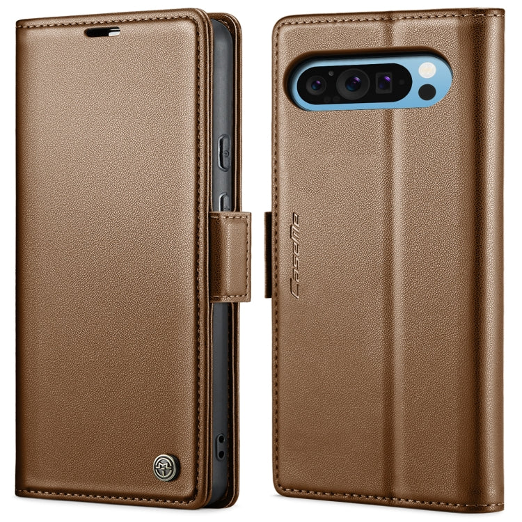 CaseMe 023系列蝴蝶扣荔枝紋防盜刷手機皮套, For Google Pixel 10 Pro XL / 9 Pro XL, For Google Pixel 10 / 10 Pro / 9, For Google Pixel 8a, For Google Pixel 8 Pro, For Google Pixel 8, For Google Pixel 7a