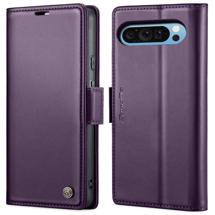 CaseMe 023系列蝴蝶扣荔枝紋防盜刷手機皮套, For Google Pixel 10 Pro XL / 9 Pro XL, For Google Pixel 10 / 10 Pro / 9, For Google Pixel 8a, For Google Pixel 8 Pro, For Google Pixel 8, For Google Pixel 7a