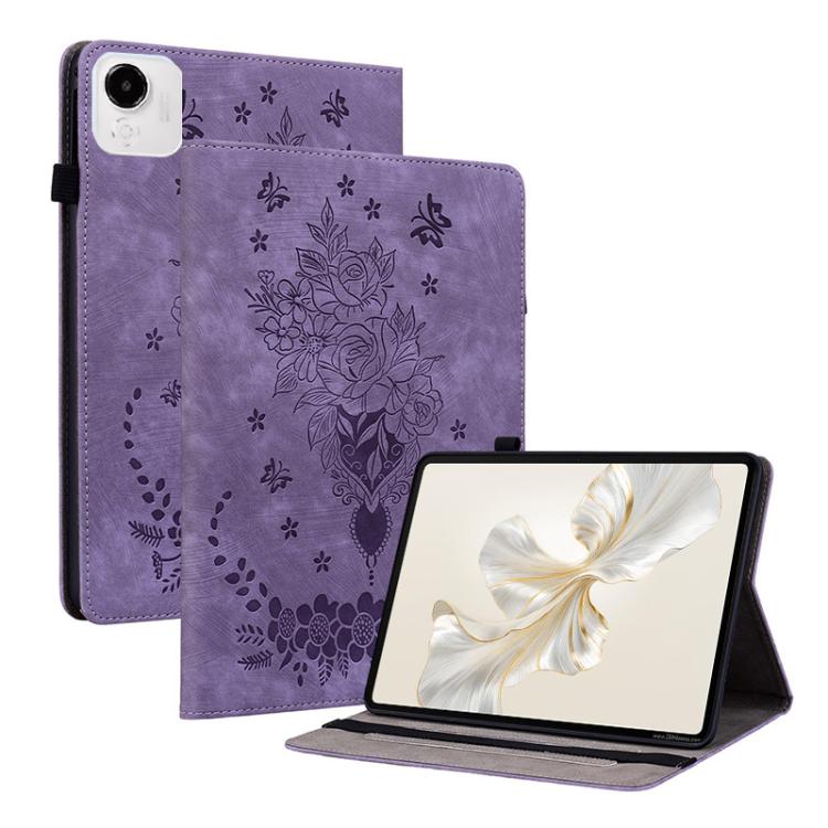 壓印蝴蝶玫瑰花平板皮套, For Honor Pad X7, For Honor Pad X9a, For Honor Pad 9 12.1, For Honor Pad X8 Pro / Pad X9, For Honor Pad V8 Pro