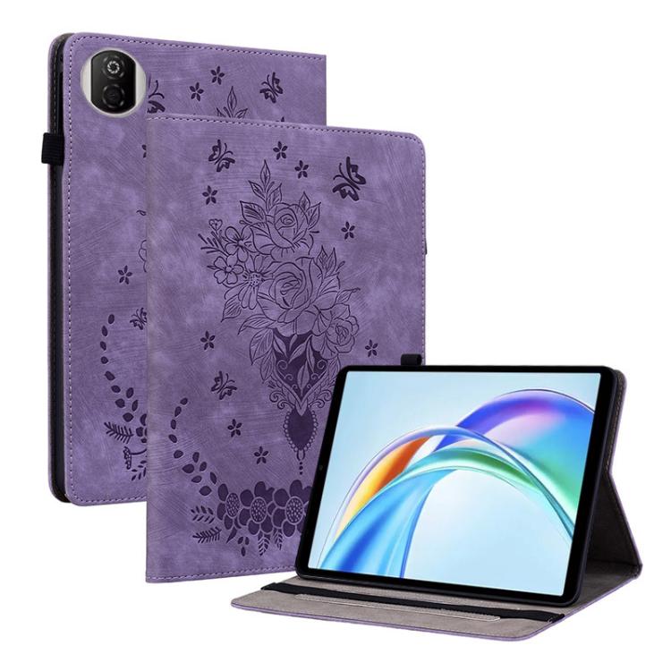 壓印蝴蝶玫瑰花平板皮套, For Honor Pad X7, For Honor Pad X9a, For Honor Pad 9 12.1, For Honor Pad X8 Pro / Pad X9, For Honor Pad V8 Pro