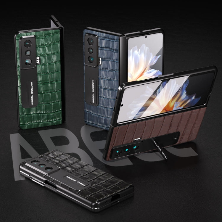 殼膜一體真皮鱷魚紋手機殼, For Honor Magic Vs