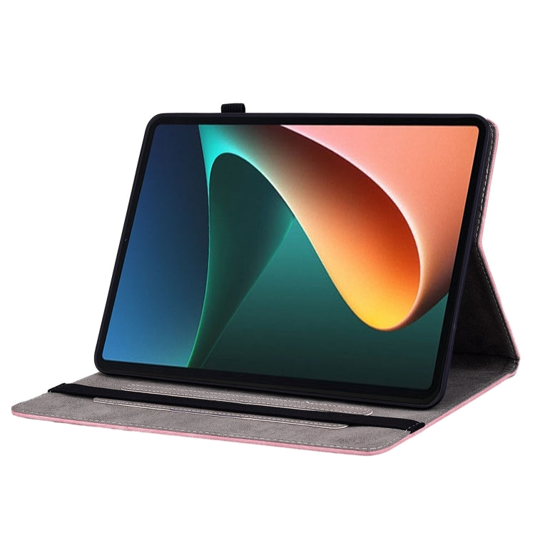 壓印蝴蝶玫瑰花智能休眠平板皮套, For Xiaomi Pad 5 / Pad 5 Pro