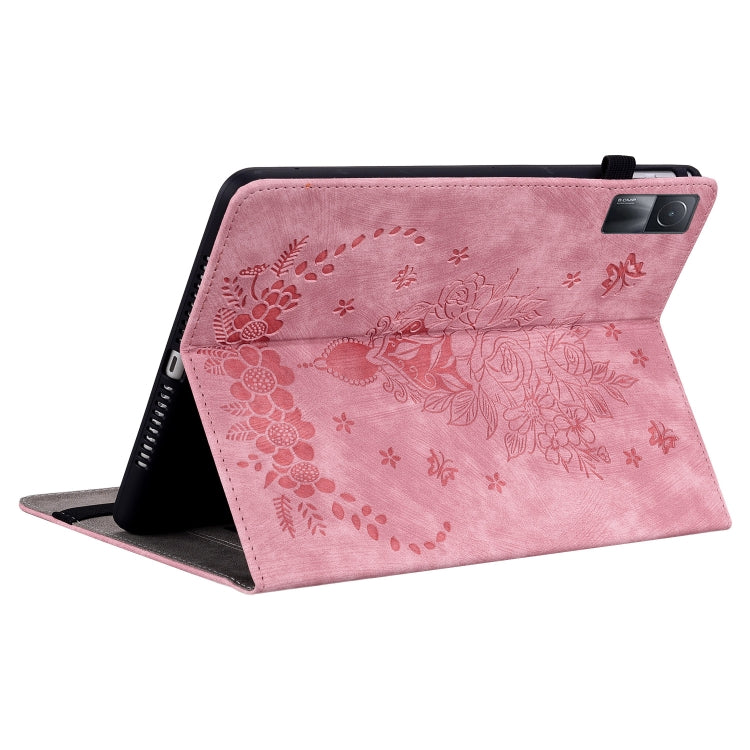 壓印蝴蝶玫瑰花平板皮套, For Xiaomi Redmi Pad 10.61, For Xiaomi Pad 5 Pro 12.4, For Xiaomi Pad 6 11.2 2023
