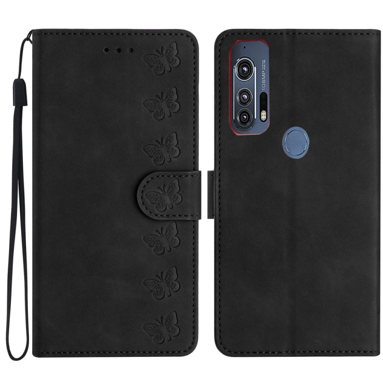 七隻蝴蝶壓花手機皮套, For Motorola Moto G9, For Motorola Moto E 2020, For Motorola Edge+ 2020, For Motorola Moto G8 Play, For Motorola One Action, For Motorola Moto E6 Play, For Motorola Moto G7 Power