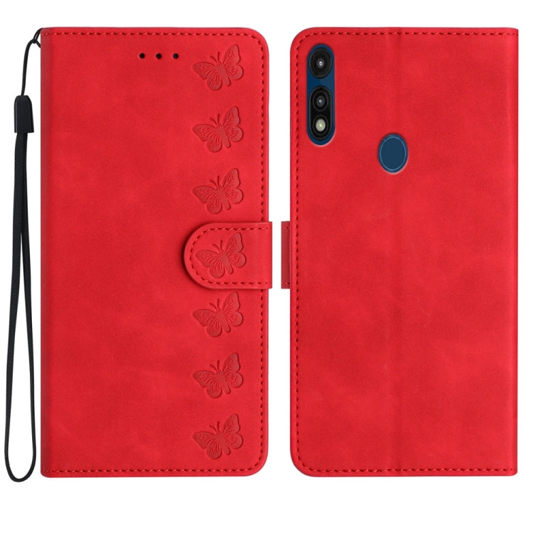 七隻蝴蝶壓花手機皮套, For Motorola Moto G9, For Motorola Moto E 2020, For Motorola Edge+ 2020, For Motorola Moto G8 Play, For Motorola One Action, For Motorola Moto E6 Play, For Motorola Moto G7 Power