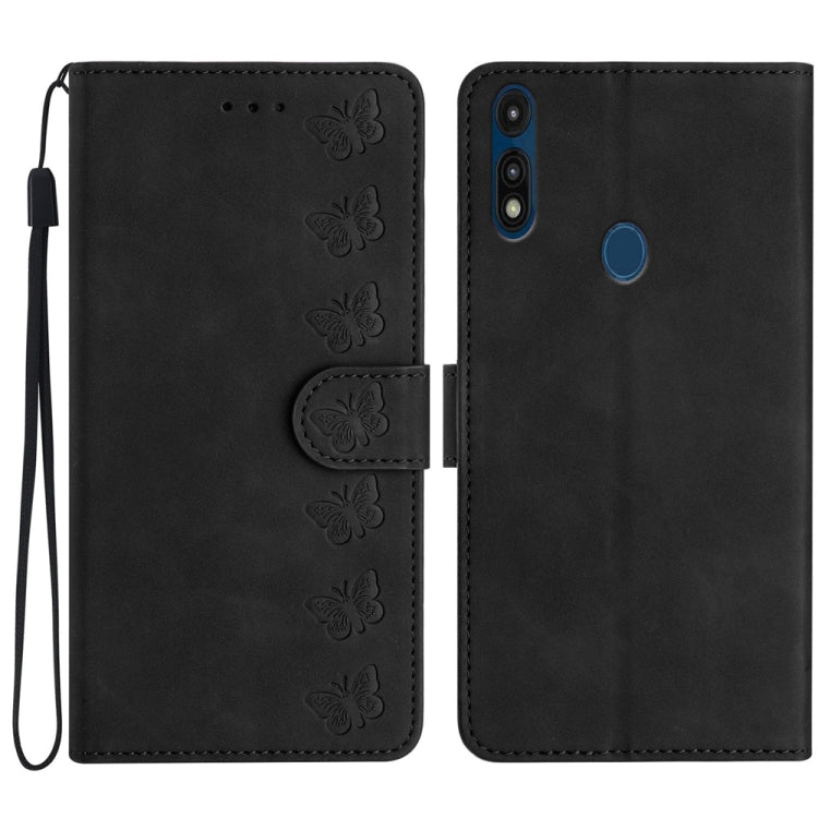 七隻蝴蝶壓花手機皮套, For Motorola Moto G9, For Motorola Moto E 2020, For Motorola Edge+ 2020, For Motorola Moto G8 Play, For Motorola One Action, For Motorola Moto E6 Play, For Motorola Moto G7 Power