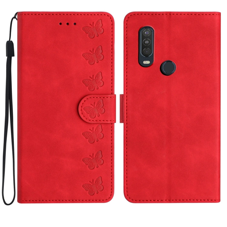 七隻蝴蝶壓花手機皮套, For Motorola Moto G9, For Motorola Moto E 2020, For Motorola Edge+ 2020, For Motorola Moto G8 Play, For Motorola One Action, For Motorola Moto E6 Play, For Motorola Moto G7 Power