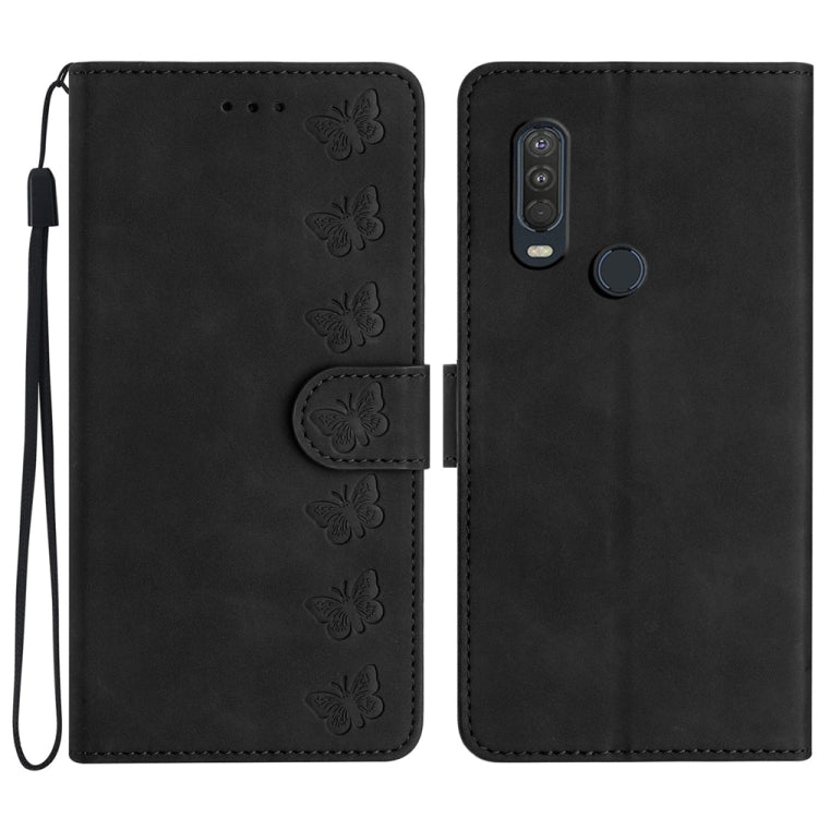 七隻蝴蝶壓花手機皮套, For Motorola Moto G9, For Motorola Moto E 2020, For Motorola Edge+ 2020, For Motorola Moto G8 Play, For Motorola One Action, For Motorola Moto E6 Play, For Motorola Moto G7 Power