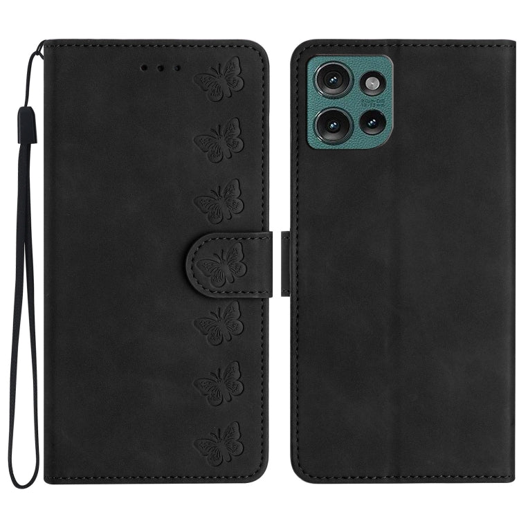 七隻蝴蝶壓花手機皮套, For Motorola Moto E15, For Motorola Moto G05, For Motorola Moto G15, For Motorola Edge 50 5G, For Motorola Edge 50 Pro, For Motorola Edge 50 Fusion, For Motorola Moto G84 5G, For Motorola Moto G54 5G