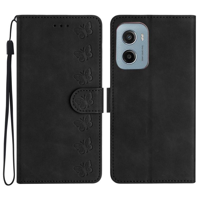 七隻蝴蝶壓花手機皮套, For Motorola Moto E15, For Motorola Moto G05, For Motorola Moto G15, For Motorola Edge 50 5G, For Motorola Edge 50 Pro, For Motorola Edge 50 Fusion, For Motorola Moto G84 5G, For Motorola Moto G54 5G