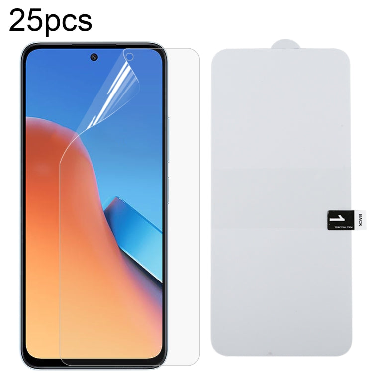25片裝 全屏保護軟膜 水凝膜, For Xiaomi Redmi 12 / 12R / 12 5G / Note 12R / Poco M6 Pro, For Xiaomi 13T Pro, For Xiaomi Redmi Note 12T Pro, For Xiaomi 13T
