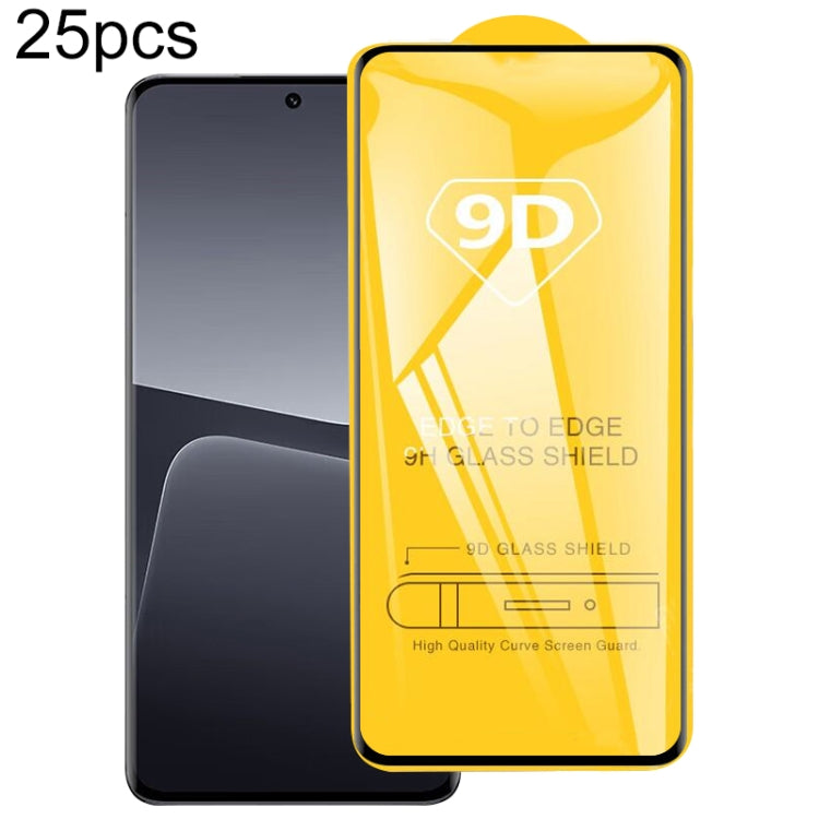 25片裝 9D 絲印二強 全屏鋼化玻璃膜, For Xiaomi Redmi 12 / 12R / 12 5G / Note 12R / Poco M6 Pro, For Xiaomi 13T, For Xiaomi Redmi Note 12T Pro