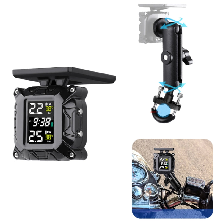 M9 升級套裝萬向轉臂 彩屏摩托車太陽能無線胎壓檢測器