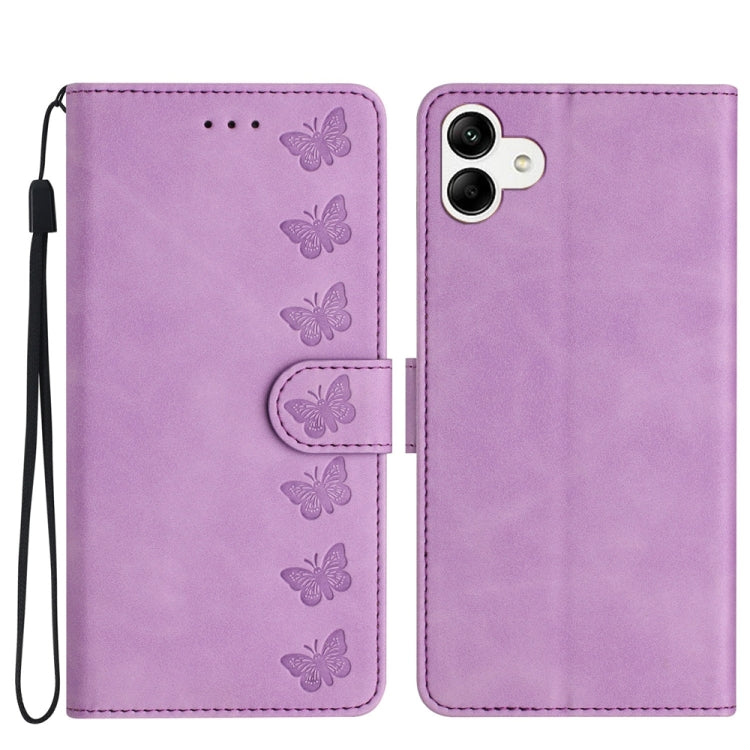 七隻蝴蝶壓花手機皮套, For Samsung Galaxy A02s 164mm, For Samsung Galaxy A25 5G, For Samsung Galaxy A15, For Samsung Galaxy S24 Ultra 5G, For Samsung Galaxy A02s EU Version, For Samsung Galaxy A03, For Samsung Galaxy A03 Core, For Samsung Galaxy A04