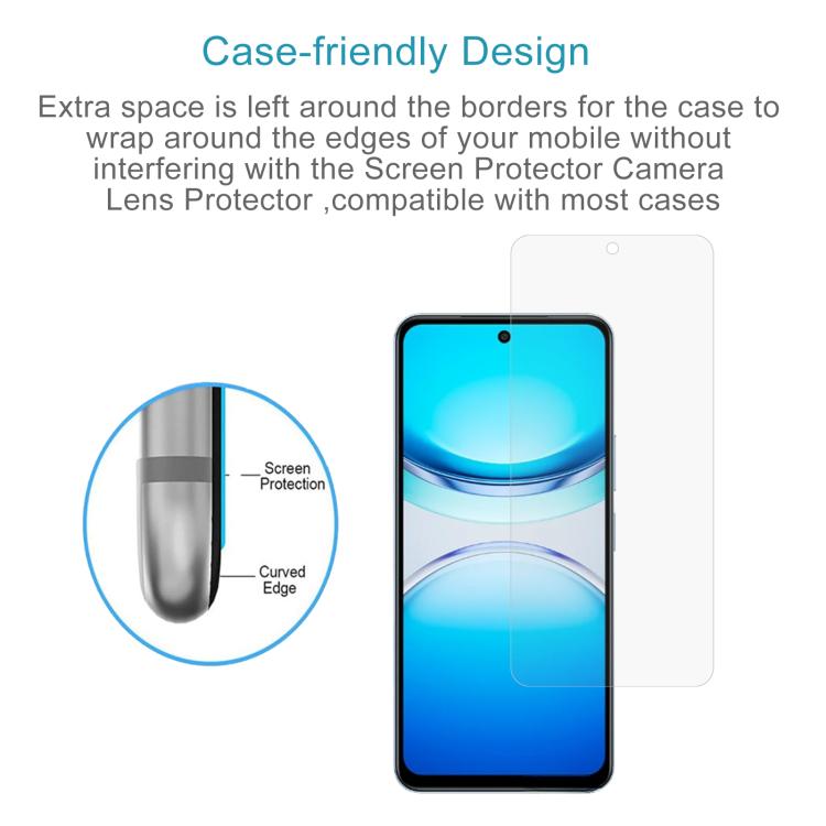 0.26mm 9H 2.5D 半屏鋼化玻璃保護膜, For vivo Y300t / iQOO Z10x, For vivo V50 Lite 4G, For vivo Y300i, For vivo Y39 5G, For vivo V50 Lite 5G, For vivo T4x, For vivo Y29s 5G, For vivo iQOO Neo 10R, For vivo Y29 5G / 4G, For vivo Y04 4G, For vivo Y200 Asia         ...