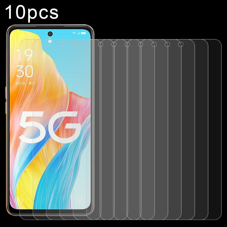 10個一賣 0.26mm 9H 2.5D 半屏鋼化玻璃保護膜 , For OPPO K12 / K12 Plus, For OPPO Reno11 F / F25 Pro, For OPPO A78 4G, For OPPO A1 5G / 4G