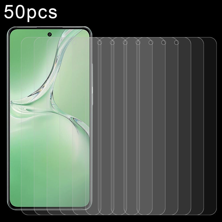 50個一賣 0.26mm 9H 2.5D 半屏鋼化玻璃保護膜, For OPPO K12 / K12 Plus, For OPPO Reno11 F / F25 Pro, For OPPO A78 4G, For OPPO A1 5G / 4G