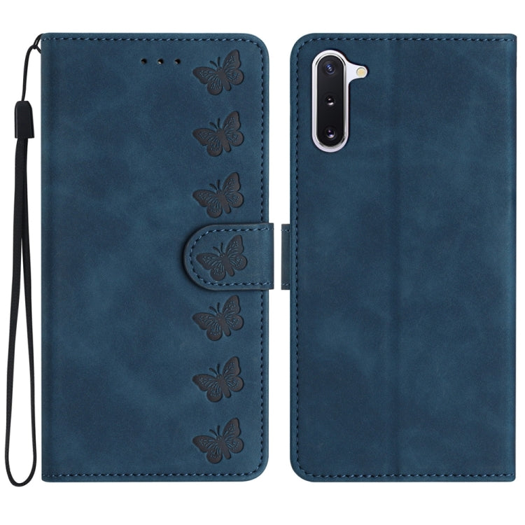 七隻蝴蝶壓花手機皮套, For Samsung Galaxy Note10, For Samsung Galaxy A35 5G, For Samsung Galaxy Note10+, For Samsung Galaxy Note20, For Samsung Galaxy Note20 Ultra, For Samsung Galaxy S10e, For Samsung Galaxy S10 / S10+, For Samsung Galaxy S20