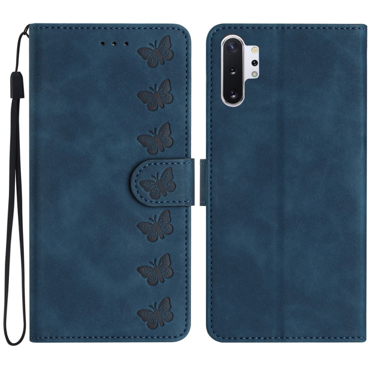 七隻蝴蝶壓花手機皮套, For Samsung Galaxy Note10, For Samsung Galaxy A35 5G, For Samsung Galaxy Note10+, For Samsung Galaxy Note20, For Samsung Galaxy Note20 Ultra, For Samsung Galaxy S10e, For Samsung Galaxy S10 / S10+, For Samsung Galaxy S20