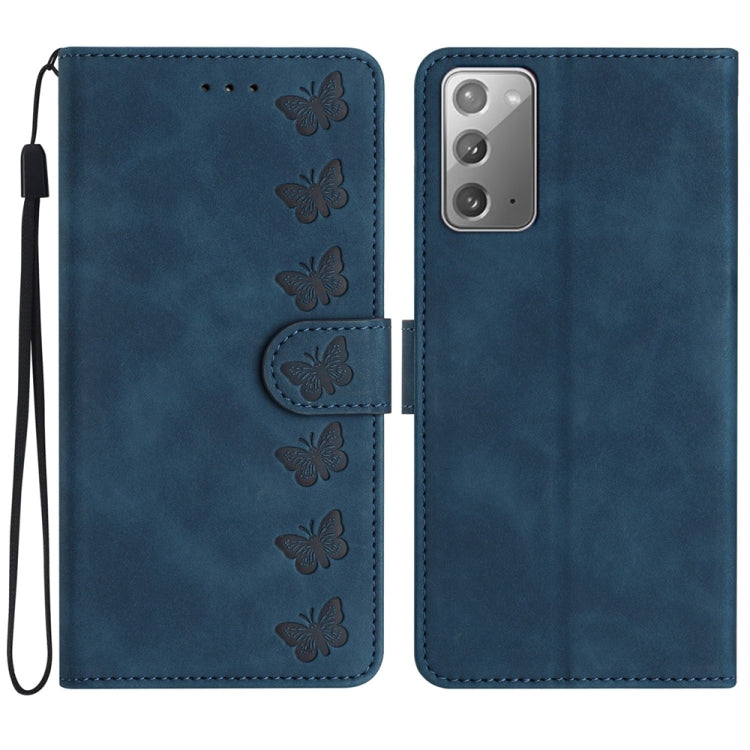 七隻蝴蝶壓花手機皮套, For Samsung Galaxy Note10, For Samsung Galaxy A35 5G, For Samsung Galaxy Note10+, For Samsung Galaxy Note20, For Samsung Galaxy Note20 Ultra, For Samsung Galaxy S10e, For Samsung Galaxy S10 / S10+, For Samsung Galaxy S20