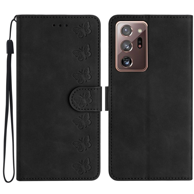 七隻蝴蝶壓花手機皮套, For Samsung Galaxy Note10, For Samsung Galaxy A35 5G, For Samsung Galaxy Note10+, For Samsung Galaxy Note20, For Samsung Galaxy Note20 Ultra, For Samsung Galaxy S10e, For Samsung Galaxy S10 / S10+, For Samsung Galaxy S20