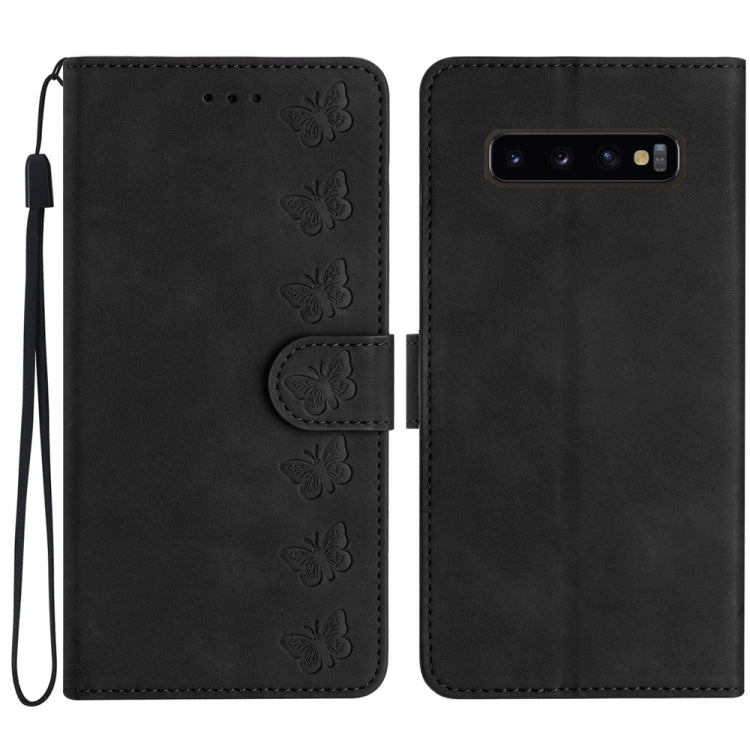 七隻蝴蝶壓花手機皮套, For Samsung Galaxy Note10, For Samsung Galaxy A35 5G, For Samsung Galaxy Note10+, For Samsung Galaxy Note20, For Samsung Galaxy Note20 Ultra, For Samsung Galaxy S10e, For Samsung Galaxy S10 / S10+, For Samsung Galaxy S20