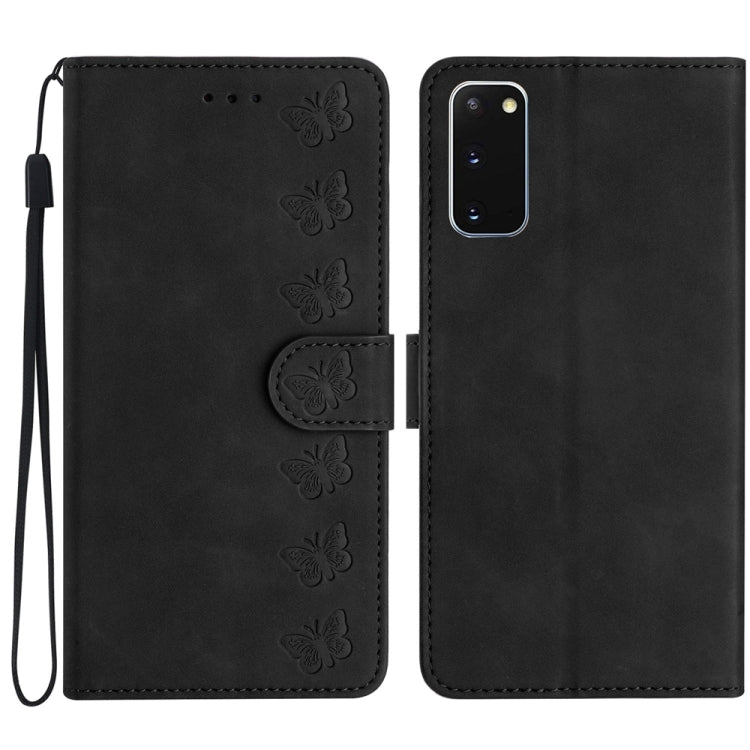 七隻蝴蝶壓花手機皮套, For Samsung Galaxy Note10, For Samsung Galaxy A35 5G, For Samsung Galaxy Note10+, For Samsung Galaxy Note20, For Samsung Galaxy Note20 Ultra, For Samsung Galaxy S10e, For Samsung Galaxy S10 / S10+, For Samsung Galaxy S20