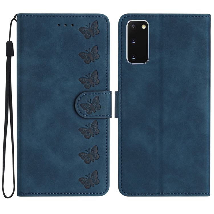 七隻蝴蝶壓花手機皮套, For Samsung Galaxy Note10, For Samsung Galaxy A35 5G, For Samsung Galaxy Note10+, For Samsung Galaxy Note20, For Samsung Galaxy Note20 Ultra, For Samsung Galaxy S10e, For Samsung Galaxy S10 / S10+, For Samsung Galaxy S20