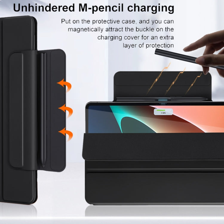 3折磁吸雙面夾帶搭扣平板皮套