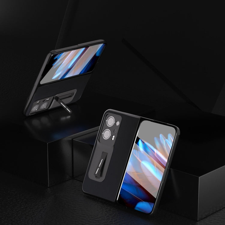 ABEEL 殼膜一體真皮絲柔黑邊手機殼帶支架