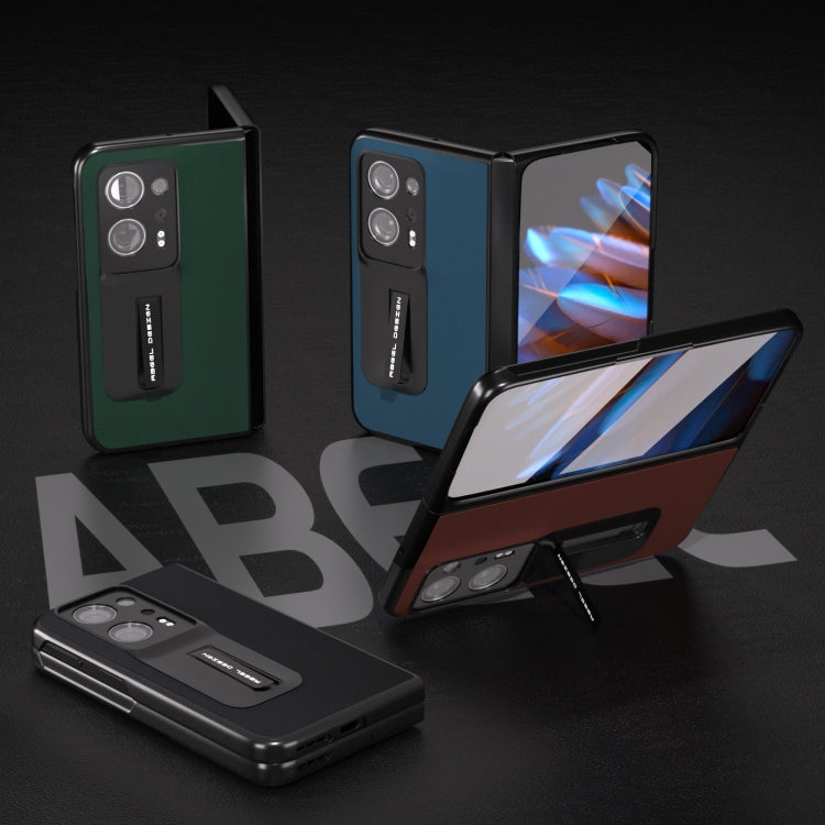 ABEEL 殼膜一體真皮絲柔黑邊手機殼帶支架