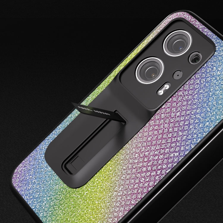 ABEEL 殼膜一體鑽石系列黑邊手機殼帶支架