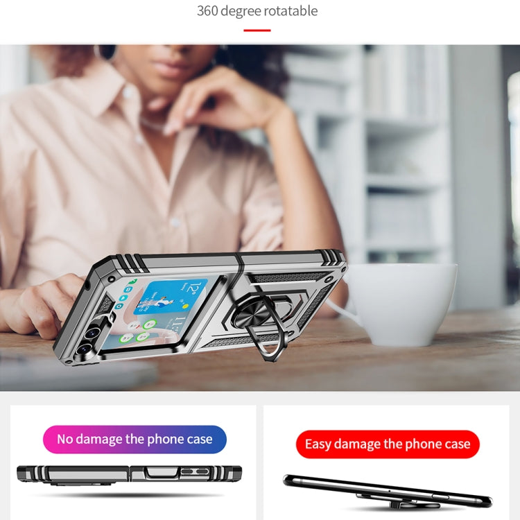軍士盔甲防摔手機保護殼 帶支架, For Samsung Galaxy Z Flip5