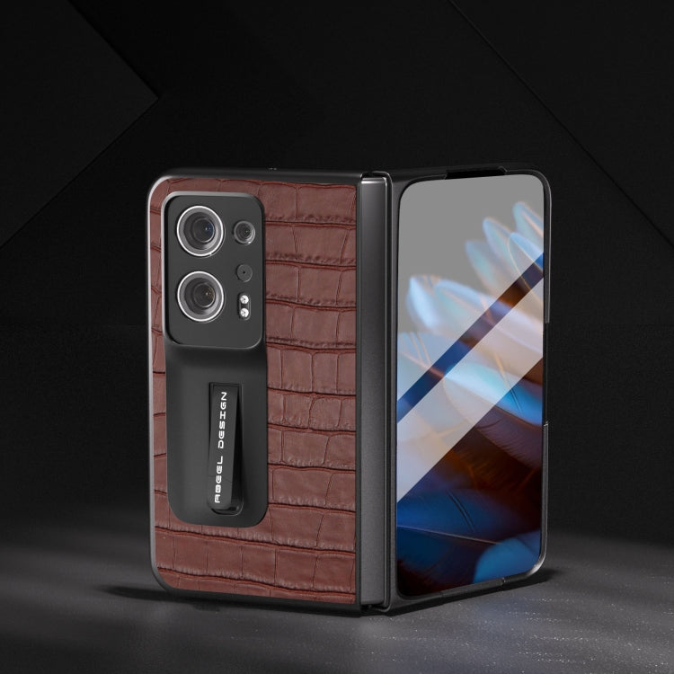 殼膜一體真皮鱷魚紋手機殼