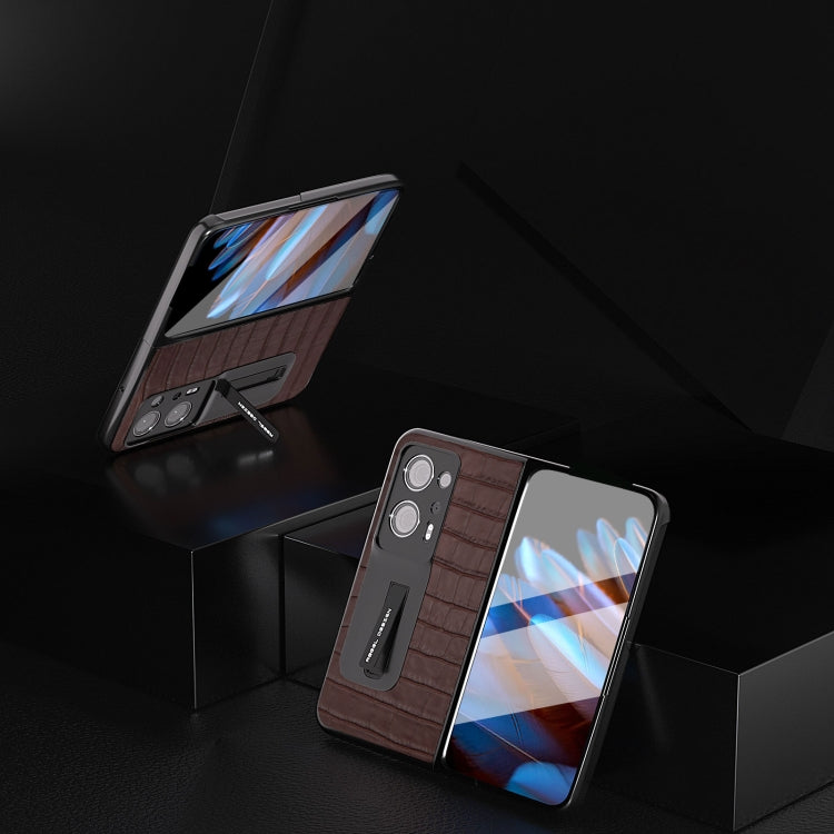 殼膜一體真皮鱷魚紋手機殼