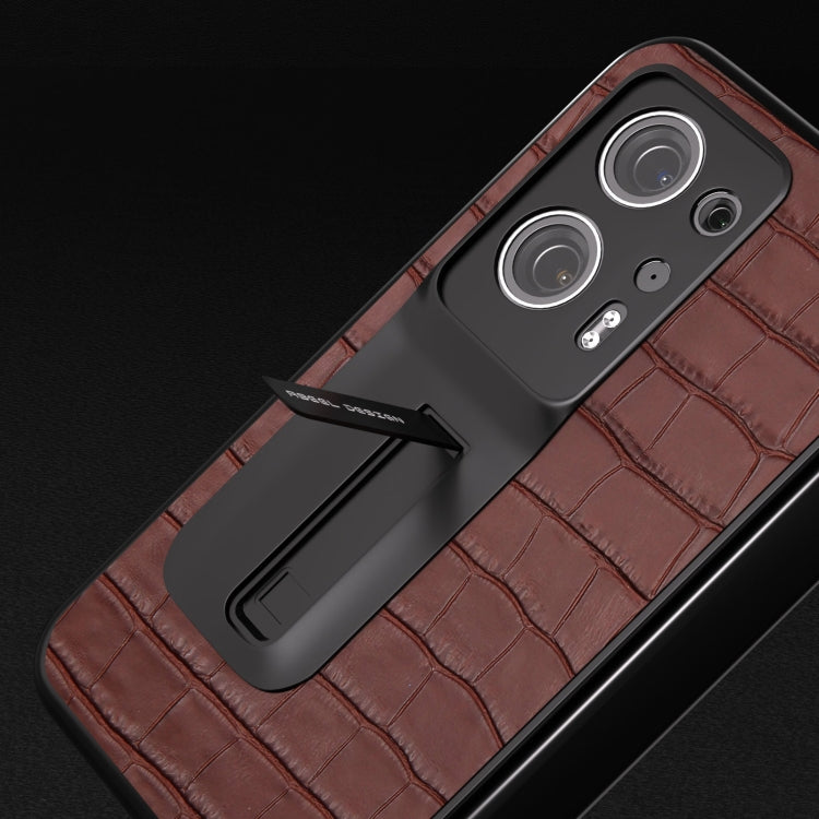 殼膜一體真皮鱷魚紋手機殼