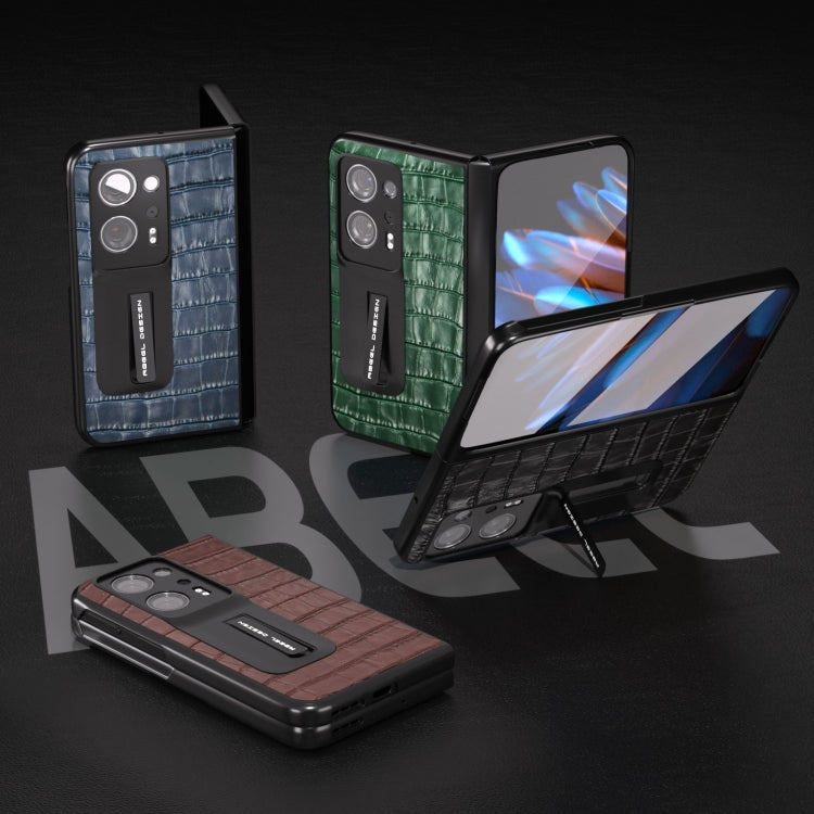 殼膜一體真皮鱷魚紋手機殼