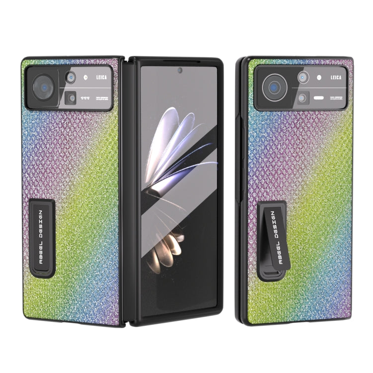 ABEEL 殼膜一體鑽石系列黑邊手機殼帶支架, For Samsung Galaxy Z Fold3 5G, For Xiaomi Mix Fold 2, For Samsung Galaxy Z Fold5, For Samsung Galaxy Z Fold4 5G