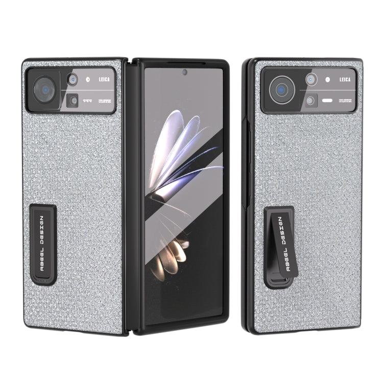 ABEEL 殼膜一體鑽石系列黑邊手機殼帶支架, For Samsung Galaxy Z Fold3 5G, For Xiaomi Mix Fold 2, For Samsung Galaxy Z Fold5, For Samsung Galaxy Z Fold4 5G
