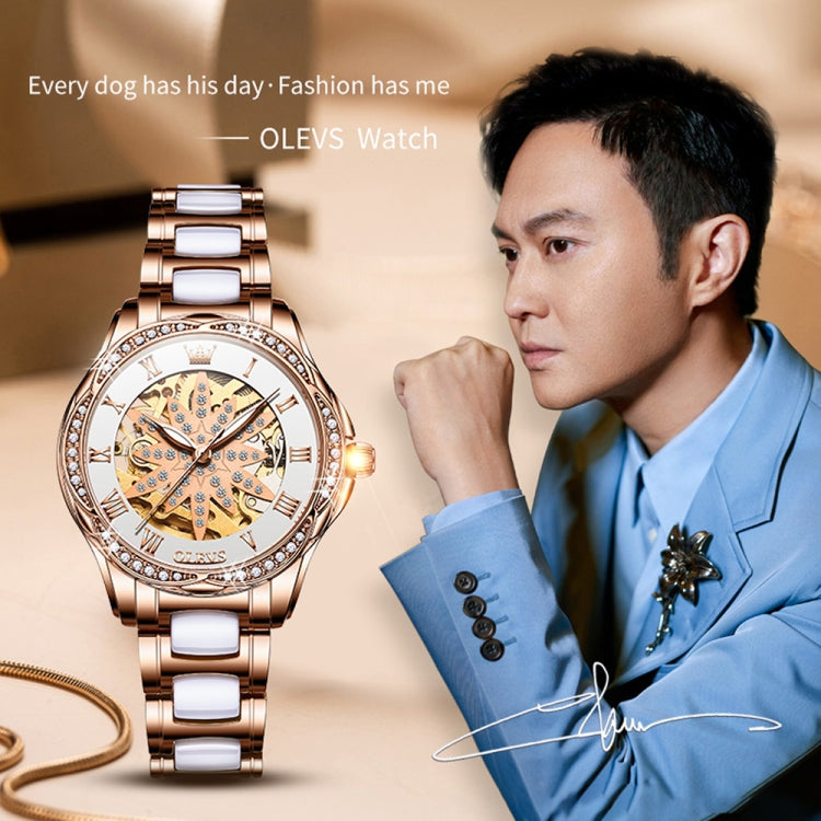 歐利時 6681女士多功能鏤空防水機械錶