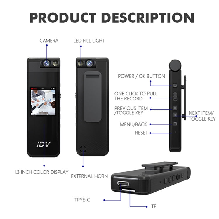 iDV L13 1080P 便攜式高清迷你錄音錄像記錄儀