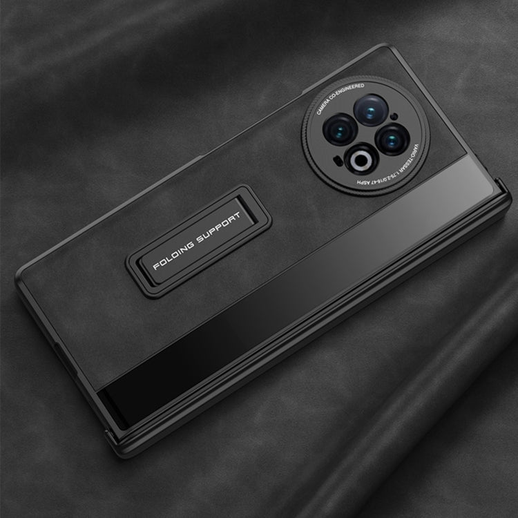 GKK 殼膜一體磨砂摺疊轉軸素皮手機殼帶支架