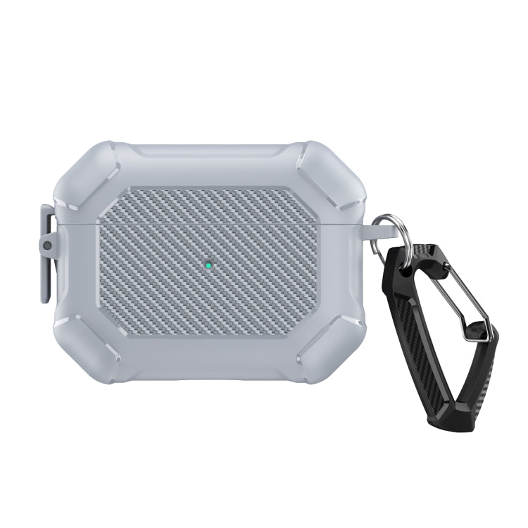 碳釺維TPU+PC耳機保護套帶開關鎖&登山扣